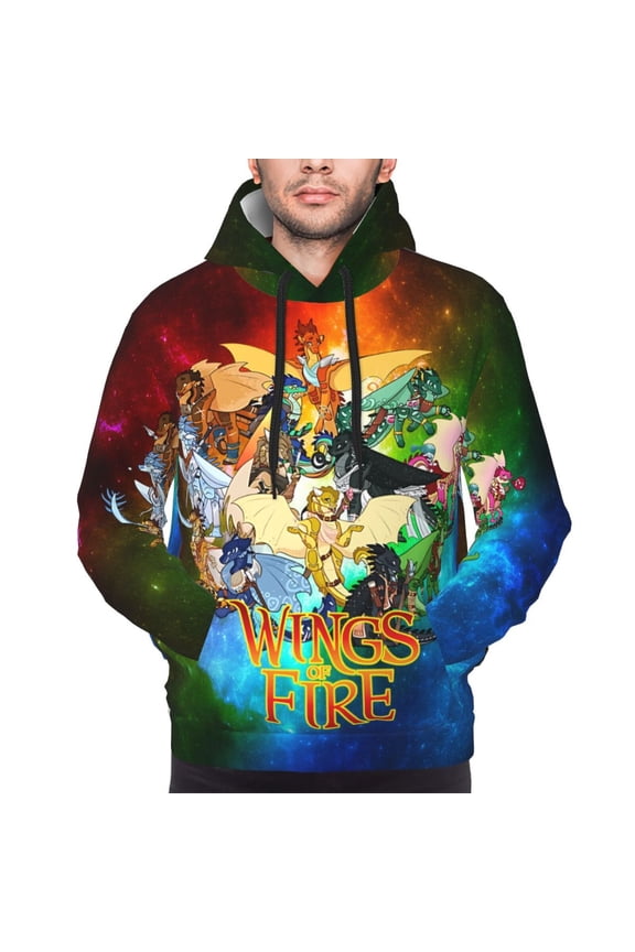 Unisex Wings Dragon Fire Pullover Hoodies 3D Print Novelty Sweatshirts Hoodie With Pocket For Men Women