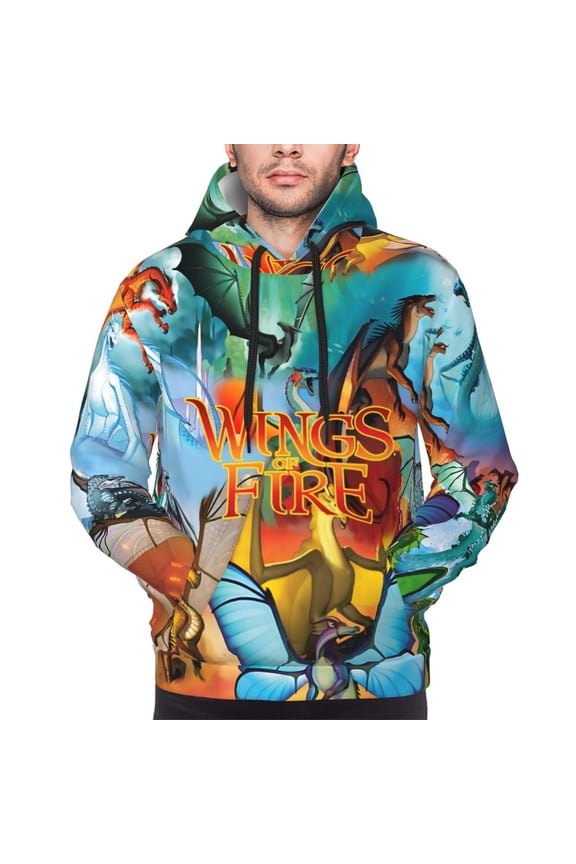 Unisex Wings Dragon Fire Pullover Hoodies 3D Print Novelty Sweatshirts Hoodie With Pocket For Men Women