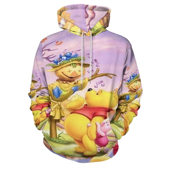Unisex Winnie The Pooh Hoodies 3D Printed Pullover Hooded Sweatshirt with Pocket for Mens Womens