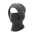 thumbnail image 1 of Unisex Winter Balaclava Hat, Fleece Lined Thermal Knit 3-in-1 Integrated Face Mask Neck Warmer, One Piece Hood for Skiing Hiking and Extreme Cold Weather - Dark Gray, 1 of 3