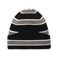 thumbnail image 1 of Unisex Winter Beanie Color Block Hat Oversized Knitted Striped Cap Gray, 1 of 5