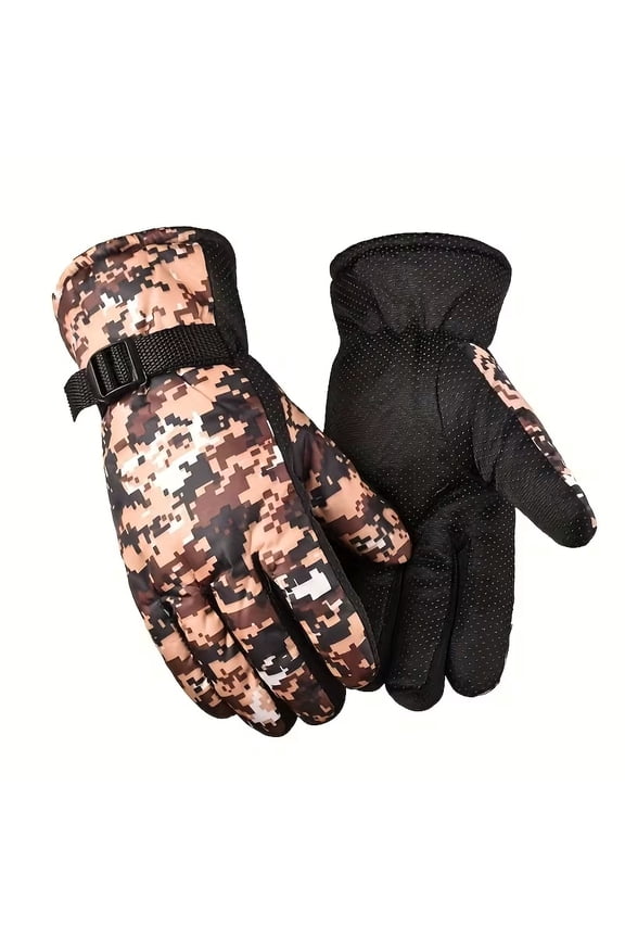 Unisex Winter Camouflage Gloves - Thick Fleece Lining for Ultimate Warmth and Anti-Slip Grip for Outdoor Adventures