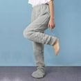thumbnail image 1 of Unisex Winter Fleece Lined Sleep Pants, Thermal Long Johns with Attached Socks, Footed Warm Pajama Pants, Cold Weather Base Layer, Cozy Thermal Leggings, Plush Loungewear Pants - Grey, 1 of 5