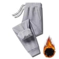 thumbnail image 1 of Unisex Winter Fleece Sweatpants Open Bottom Sherpa Lined, Insulated Thermal Athletic Active Joggers, 1 of 5