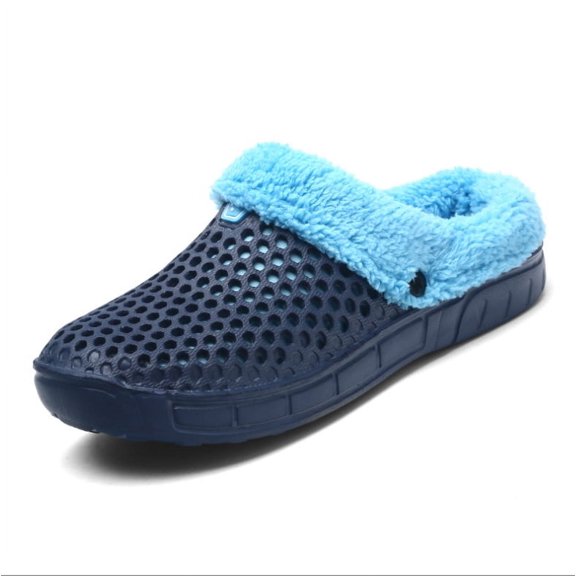 Unisex Winter Garden Clogs - Fur-Lined Warm House Slippers | Breathable Non-Slip Mule Footwear for Garden Walking
