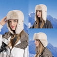thumbnail image 1 of Unisex Winter Hat Thickened Fleece Lined Full Windoroof Button Fasten Heat Retention Outdoor Skiing Skating Snowboarding Lei Feng Hat, 1 of 8