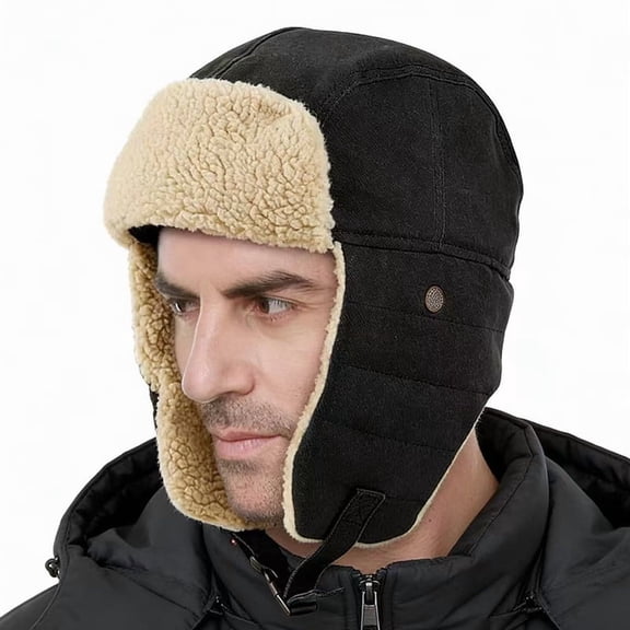 Unisex Winter Hats with Ear Flaps Trapper Hat Aviator Windproof Ski Cap Buckle Closure Ushanka Outdoor