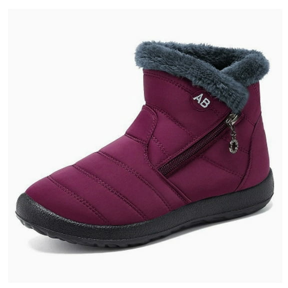 Unisex Winter High-Top Boots, Water-Resistant Nylon Casual Shoes with Warm Fleece Lining & Side Zipper, 2025 Cold Weather Collection