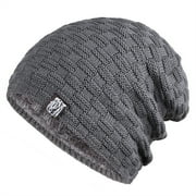 Unisex Winter Knitted Beanie Hat Warm Skullies Beanie Cap Slouchy Beanies Cap Outdoor Cotton Hat,Gray