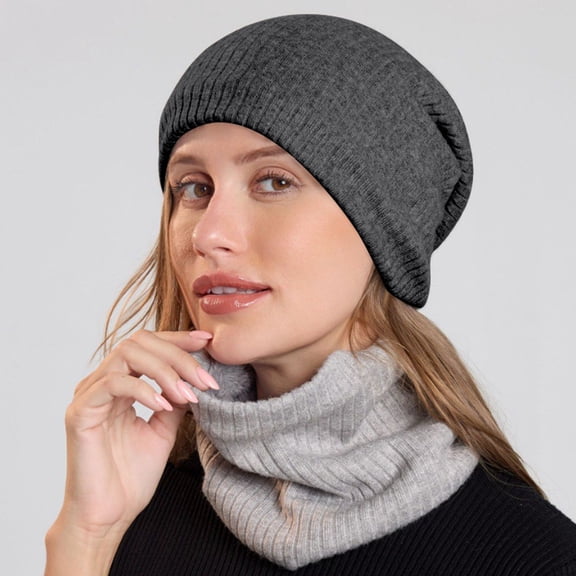 Unisex Winter Knitted Hat With Solid Color Thickened Warm For Men & Women Bills Winter Hat Warm Hat Mens Leather Hat And Goggles Mens Stocking Caps Winter Winter Ear Hats for Women Winter Hat Thermal