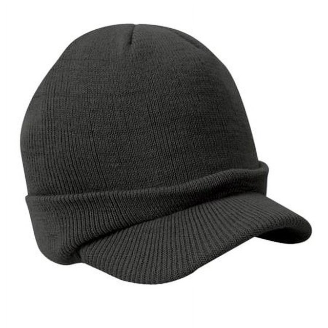 Unisex Winter Men's Knit Cap with Brim Beanie Hat Warm Thick Hat for Outdoor