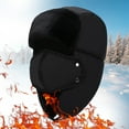 thumbnail image 1 of Unisex Winter Riding Hat with Removable Face Mask, Thicken Fleece Lined Windproof Neck Warmer for Outdoor Activities, Motorcycle and Cycling in Cold Weather - Black, 1 of 6