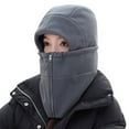 thumbnail image 1 of Unisex Winter Ski Hat, Motorcycle Protector Scarf, Winter Thickened Warm Face Neck Zipper Hat,Size:One Size, 1 of 5