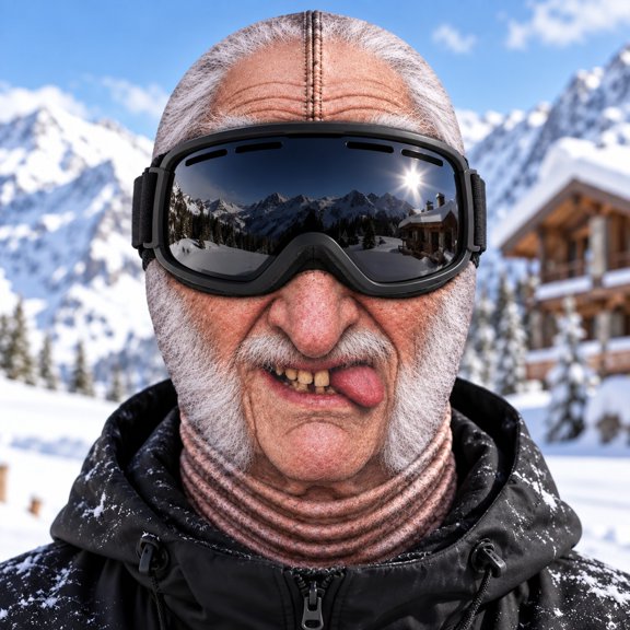 Unisex Winter Ski Mask - Novelty Funny Face Balaclava - Eye Opening Neck Gaiter