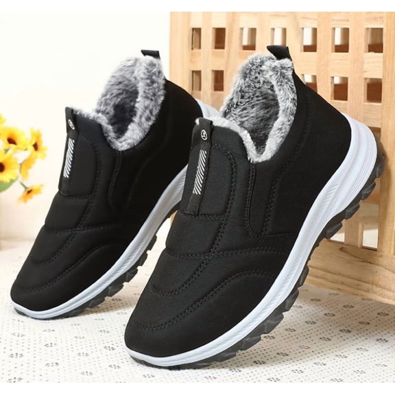 Unisex Winter Slip-On Shoes  Fleece Lined & Thickened Sole for Extreme Warmth in Cold Weather
