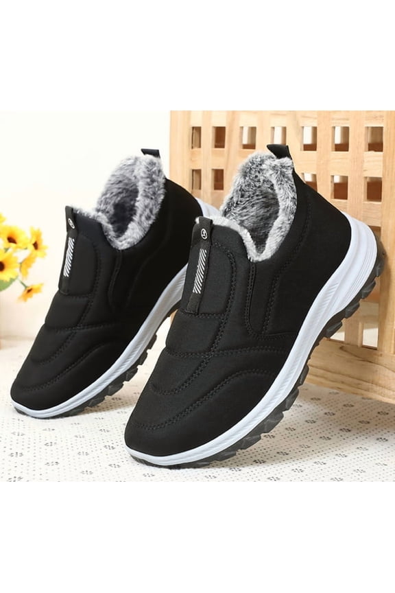 Unisex Winter Slip-On Shoes  Fleece Lined & Thickened Sole for Extreme Warmth in Cold Weather