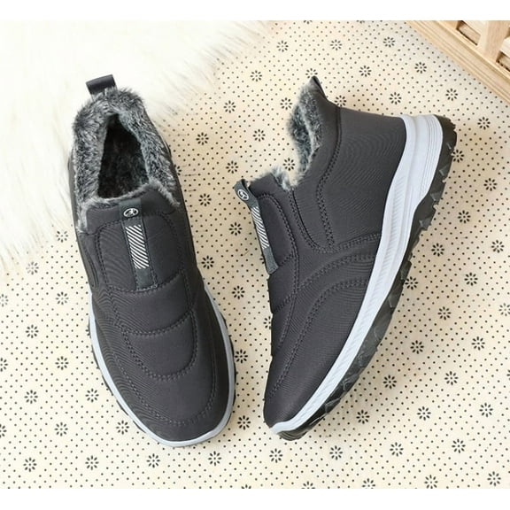 Unisex Winter Slip-On Shoes  Fleece Lined & Thickened Sole for Extreme Warmth in Cold Weather