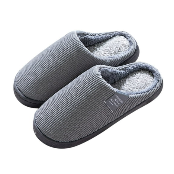 Unisex Winter Slippers, Ultra Soft Faux Fur Lining with Non-Skid Bottom, Warm House Slippers for Cold Nights & Relaxation Gray 42