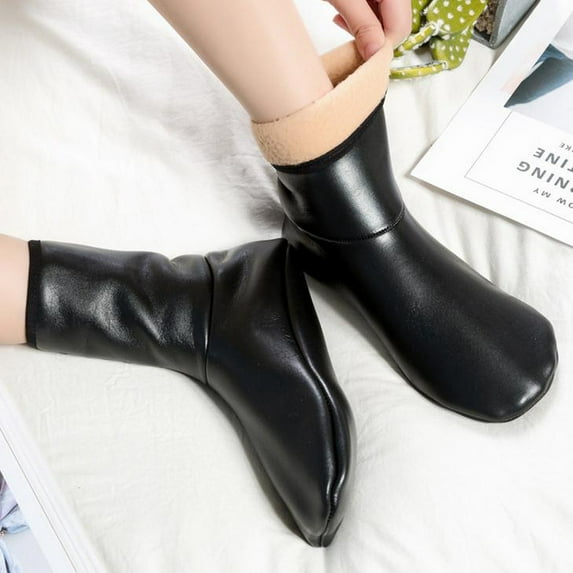 Unisex Winter Socks Thick Leather Thickening Casual Home Floor Socks, Plush and Warm for Indoor Use - One Size (35-40)