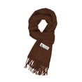 thumbnail image 1 of Unisex Winter Solid Plain Scarves Wool Feel Classic Super Soft Luxurious Scarf - Brown, 1 of 5