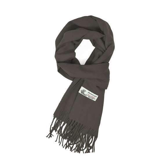 Unisex Winter Solid Plain Scarves Wool Feel Classic Super Soft Luxurious Scarf - Dark Gray