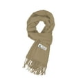 thumbnail image 1 of Unisex Winter Solid Plain Scarves Wool Feel Classic Super Soft Luxurious Scarf - Khaki, 1 of 5