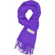 Unisex Winter Solid Plain Scarves Wool Feel Classic Super Soft Luxurious Scarf - Purple