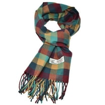 Unisex Winter Striped Checked Plaid Luxurious Scarf Soft Wool Feel Scarves Colorful Buffalo