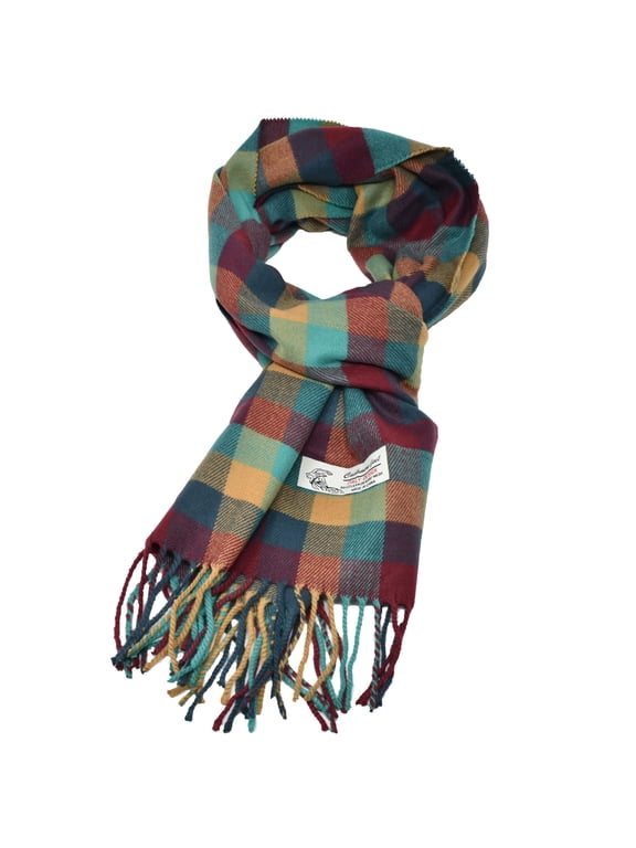 Unisex Winter Striped Checked Plaid Luxurious Scarf Soft Wool Feel Scarves Colorful Buffalo