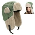 thumbnail image 1 of IC ICLOVER Trapper Hat with Ear Flaps for Men Women, Outdoor Warm Winter Hat Aviator Windproof Ski Cap, Green, 1 of 8