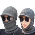 thumbnail image 1 of Unisex Winter Warm Elastic Soft Ear Protection Knitted Scarf face Protection hat Fleece Lined Hat one-Piece hat, 1 of 5