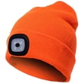 thumbnail image 1 of Unisex Winter Warm Knitted Beanie Hat USB Rechargeable 4 LED Headlamp Cap with LED Flashlight for Men Women Outdoor Sports (Orange), 1 of 6