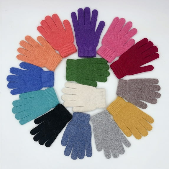 Unisex Winter Warm Windproof Gloves Cold Protection Solid Color Outdoor Sports Daily Work Cycling Warm Gloves for Cold Weather White