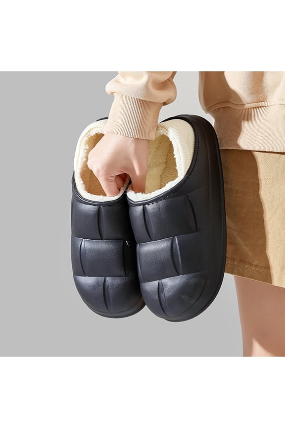 Unisex Winter Waterproof Slippers, Warm Fleece-Lined Clogs for Indoor & Outdoor Use
