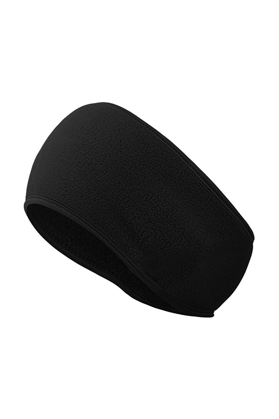 Unisex Winter Windproof Warm Fleece Ear Protection Headband Black One Size