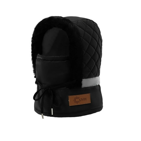 Unisex Winter Woolen Fleece-Lined Ushanka Integrated With Face Mask & Scarf Ear-Protected Windproof Cold-Proof For Cycling Skiing And Other Outdoor Sports