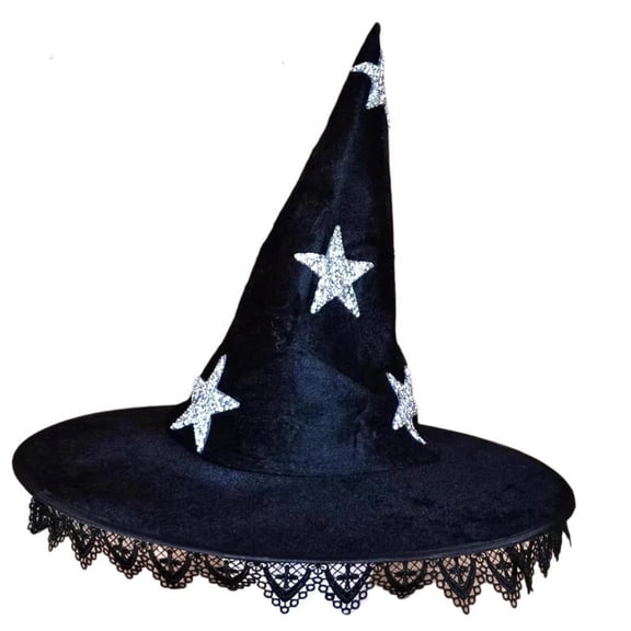 Unisex Wizard Witch Hat with Star Pattern Wizard Hat Witch Festivals Party Tool