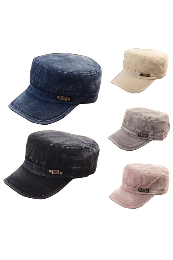 Unisex Women Men Adjustable Army Plain Hat Cadet Military Baseball Hat Sport Cap Newsboy Hat Baker Peaked Cap