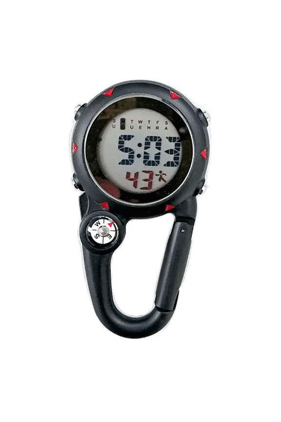 Unisex Women Mens Nurse Doctor Carabiner Clip Digital Electronic Luminous Multi-Function Keychains FOB Pocket Watch