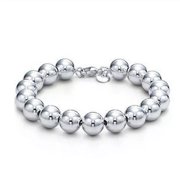 Unisex Women Sterling Silver Plated Bangle 8 Inches 9.9MM Lobster Claw L103-5