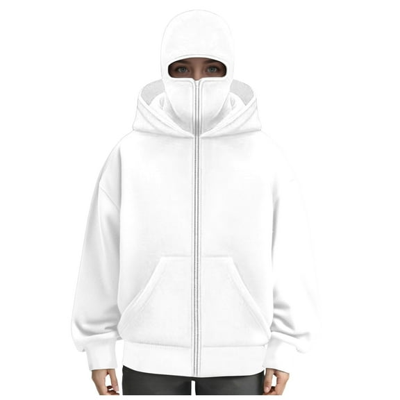 Unisex Women's Full Zip Hooded Casual Double Hood Long Sleeve Warm Hooded Sweatshirt