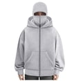 thumbnail image 1 of Unisex Women's Full Zip Hooded Casual Double Hood Long Sleeve Warm Hooded Sweatshirt, 1 of 9