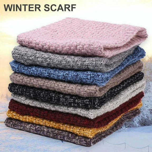 Unisex Women's Winter Fringe Tassel Neck Cozy Knit Cable Infinity Loop Cowl Scarf- Solid Color