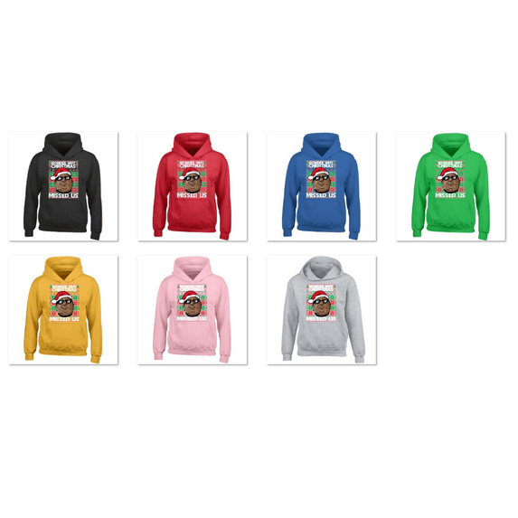 Unisex Wonder Why Christmas Missed Us Printed Hoodie Long Sleeve Sweatshirt Soft and Comfy Hoodie, Lightweight Hoodie Color Gold 2X-Large
