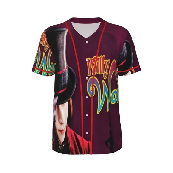 Unisex Wonka Baseball Jersey Cool Adult Hipster Hip Hop T Shirts Sports Uniform