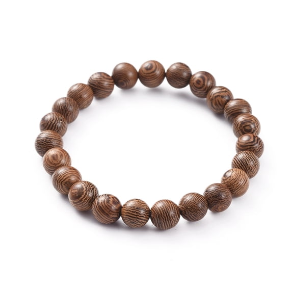 Unisex Wood Beads Stretch Bracelets Round Inner Diameter: 2-1/8 inch(5.5cm) DIY
