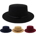 thumbnail image 1 of Unisex Wool Felt Fedora Hat Wide Brim Trilby Style for Formal Occasions, 1 of 2