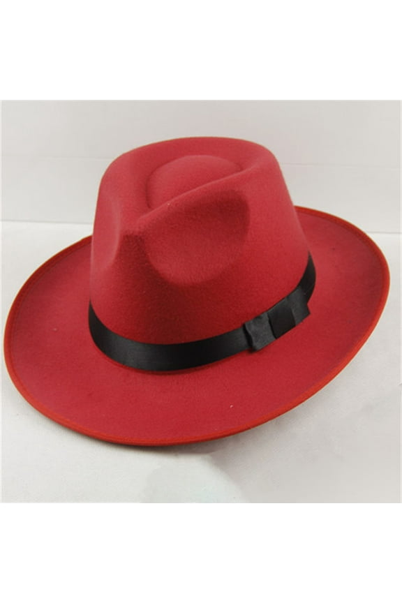 Unisex Wool Felt Fedora Hat Wide Brim Vintage Style Structured Panama Cap for Men Women Autumn Winter Formal Casual Occasions Black