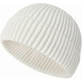 thumbnail image 1 of Unisex Wool Knit Cuff Short Fisherman Beanie for Men Women, Trawler Beanie Watch Hats Winter Caps (White), 1 of 8