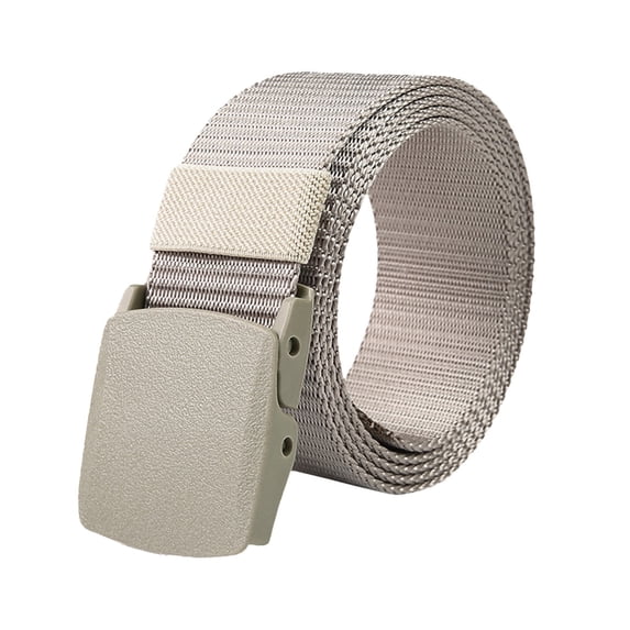 Unisex Work Belts - Breathable Webbing Canvas Outdoor Training Belt with Quick Release Plastic Buckle, Adjustable Trim to Fit by Awwp Beige One Size